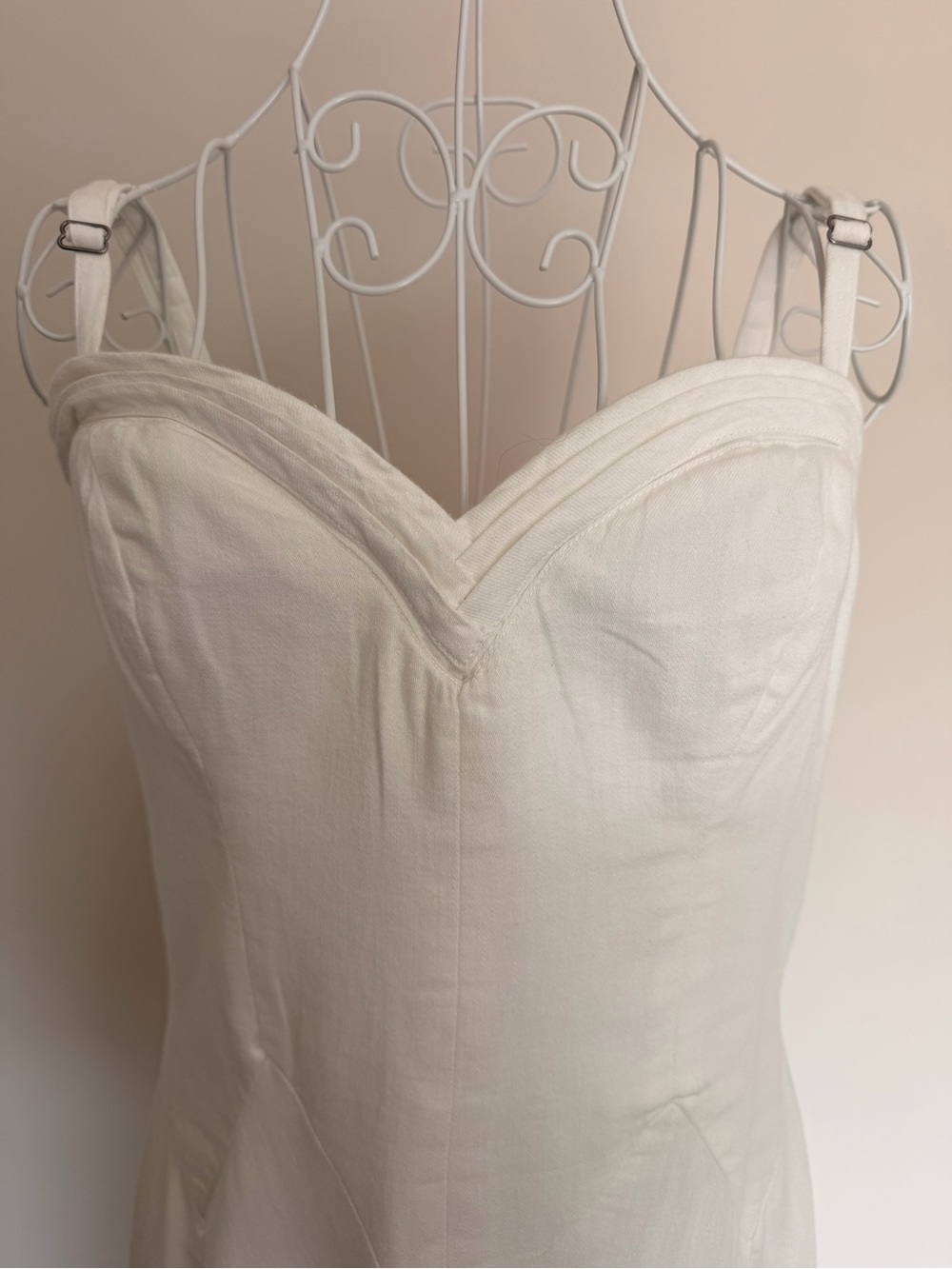Free People White Spaghetti-Strap Maxi Dress with Sweetheart Bodice - Picture 7 of 13